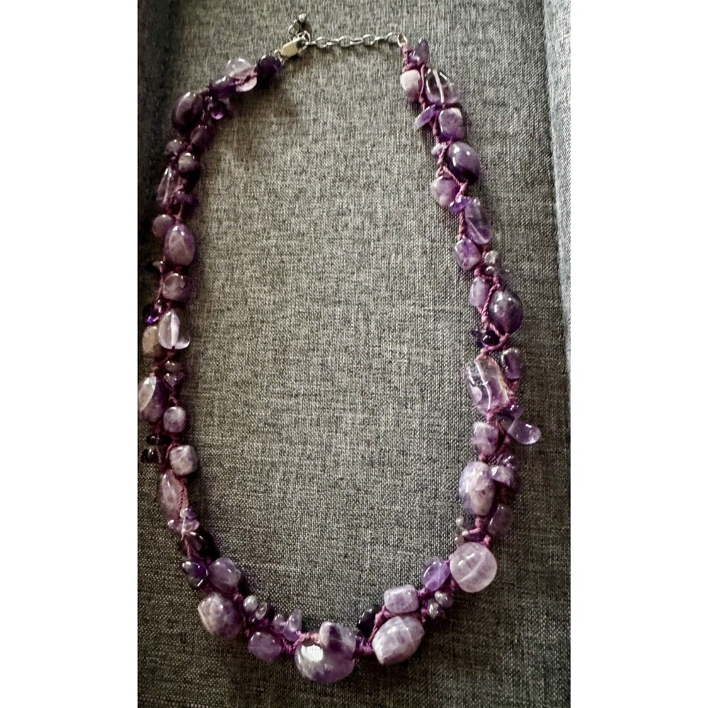 2 Amethyst Beaded Necklaces – Elegant Purple Gemstone Statement Pieces